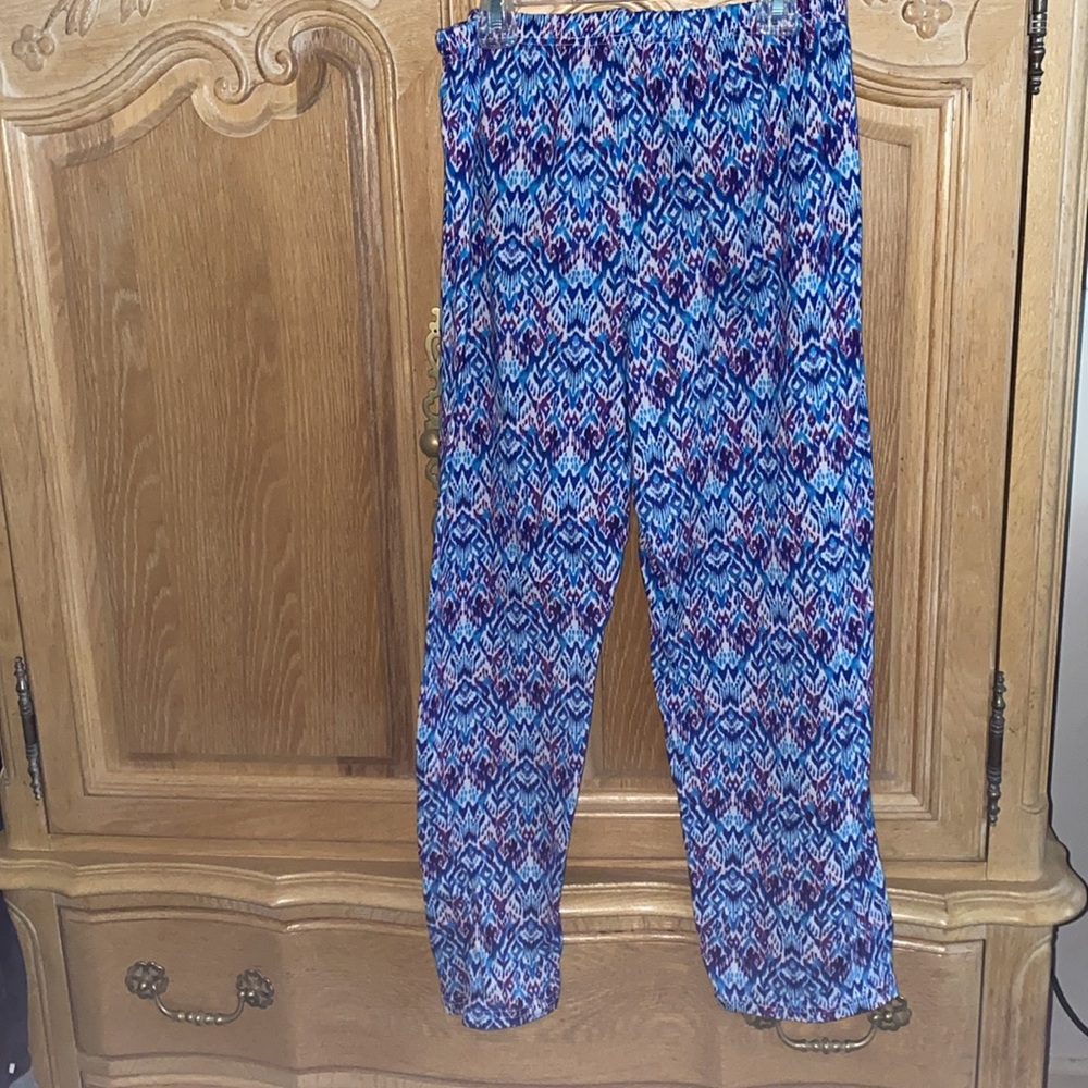 Blue Patterned Pants - Picture 2 of 3